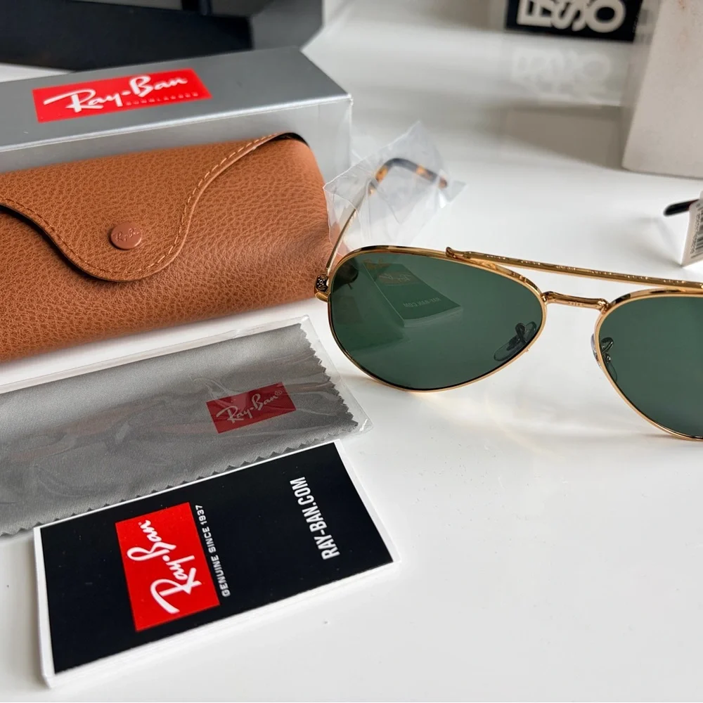 NWT Ray-Ban RB 3625 Aviator 58mm Polarized Pilot Sunglasses
